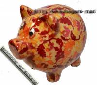 SPARSCHWEIN DEKOR BLUMEN 4 Herbst SPARDOSE KERAMIK NEU Ma�e ca.: L= 20cm - Bild vergr��ern 
