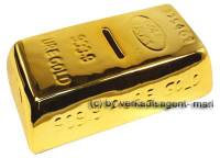 Spardose Goldbarren klein Keramik mit Spardosenschloss Neu Ma�e ca.: L= 16,5 cm - Bild vergr��ern 