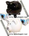 Sparschweinset EURO DESIGN mit Schloss neu Ma&szlig;e je ca.: L= 11,5cm