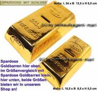 Spardose Goldbarren Keramik mit Spardosenschloss Neu Ma�e ca.: L= 24cm - Bild vergr��ern 