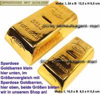 Spardose Goldbarren klein Keramik mit Spardosenschloss Neu Ma�e ca.: L= 16,5 cm - Bild vergr��ern 