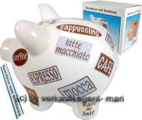 SPARSCHWEIN KAFFEEDEKOR 1 SPARDOSE Keramik Schlo� Ma�e ca: 17cm  - Bild vergr��ern 