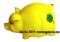 Sparschwein Kleeblatt in gelb Glücksbringer aus Kunststoff mit Spardosenschloss Maße ca.: L= 17 cm