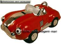 Spardose Auto Cabrio rot Keramik mit Spardosenschloss und Schlssel Mae ca.: L= 20 cm - Bild vergrern 