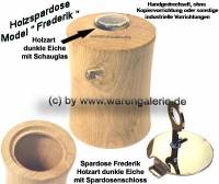 Holzspardose Model Frederik dunkle Eiche Schauglas & Spardosenschloss & Schlssel Mae ca.: H= 10 cm - Bild vergrern 