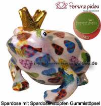 Spardose Spartier Frosch Max wei Keramik Marke Pomme Pidou Mae ca.: L= 18 cm - Bild vergrern 