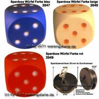 Spardose W�rfel Farbvariante ausw�hlen mit Spardosenschloss und Schl�ssel Ma�e ca.: L= 11 cm - Bild vergr��ern 