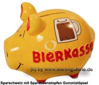 Sparschwein �Bierkasse� orange  �  modernes KCG 3D Keramik-Design Ma�e ca.: L= 12,5 cm - Bild vergr��ern 