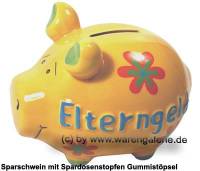 Sparschwein 3D Design �Elterngeld� dunkelgelb Keramik Marke KCG Ma�e ca.: L= 12,5 - Bild vergr��ern 