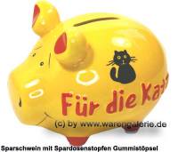 Sparschwein 3D Design Fr die Katz gelb Keramik Marke KCG Mae ca.: L= 12,5 cm - Bild vergrern 