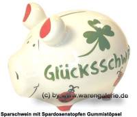 Sparschwein 3D Design Glcksschwein weiss Keramik Marke KCG Mae ca.: L= 12,5 cm - Bild vergrern 