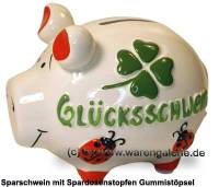 Sparschwein 3D Design Glcksschwein Luxusvariante wei Keramik Marke KCG Mae ca.: L= 12,5 cm - Bild vergrern 