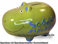 Spardose Spartier 3D Design Hippo hellgr�n mittelgro� Keramik Marke KCG Ma�e ca.: L=  17 cm - Bild vergr��ern 