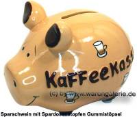 Sparschwein 3D Design Kaffeekasse hellbraun Keramik Marke KCG Ma�e ca.: L= 12,5 cm - Bild vergr��ern 