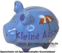 Sparschwein 3D Design Kleine Auszeit hellblau Keramik Marke KCG Ma�e ca.: L= 12,5 cm - Bild vergr��ern 