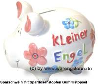 Sparschwein �Kleiner Engel� Wei� Mittelgro� Keramik Marke KCG Ma�e ca.: L= 17 cm - Bild vergr��ern 