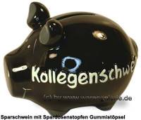 Sparschwein 3D Design Kollegenschwein schwarz Keramik Marke KCG Mae ca.: L= 12,5 cm - Bild vergrern 