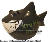 Spardose Spartier 3D Design Kredit Hai Keramik Marke KCG Mae ca.: L= 14,5 cm  - Bild vergrern 