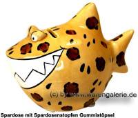 Spardose Spartier Design Leoparden-Hai Keramik Marke KCG Mae ca.: L= 14,5 cm - Bild vergrern 