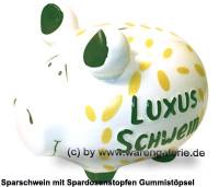 Sparschwein 3D Design Luxus Schwein wei� mittelgro� Keramik Marke KCG Ma�e ca.: L= 17 cm - Bild vergr��ern 