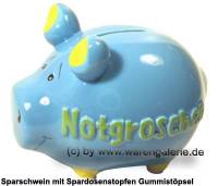 Sparschwein 3D Design Notgroschen hellblau Keramik Marke KCG Mae ca.: L= 12,5 cm - Bild vergrern 