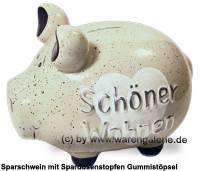 Sparschwein Schner Wohnen  modernes mittelgroes Keramik Schwein Marke KCG Mae ca.: L= 17 cm - Bild vergrern 