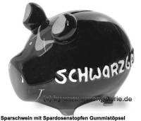 Sparschwein 3D Design Schwarzgeld schwarz Keramik Marke KCG Ma�e ca.: L= 12,5 cm - Bild vergr��ern 