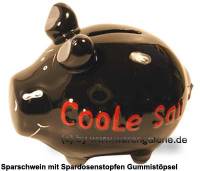 Sparschwein 3D Design �Coole Sau� schwarz Keramik Marke KCG Ma�e ca.: L= 12,5 - Bild vergr��ern 