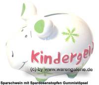 Sparschwein 3D Design Kindergeld wei Keramik Marke KCG Mae ca.: L= 12,5 cm - Bild vergrern 