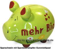 Sparschwein 3D Design mehr Bio grn Keramik Marke KCG Mae ca.: L= 12,5 cm - Bild vergrern 