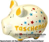 Sparschwein 3D Design Taschengeld wei Keramik Marke KCG Mae ca.: L= 12,5 cm - Bild vergrern 