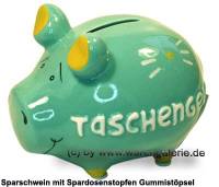 Sparschwein 3D Design Taschengeld t�rkis Keramik Marke KCG Ma�e ca.: L= 12,5 cm - Bild vergr��ern 