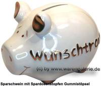 Sparschwein 3D Design Wunschtraum wei Keramik Marke KCG Mae ca.: L= 12,5 cm - Bild vergrern 