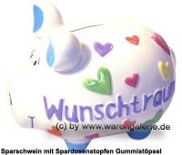 Sparschwein 3D Design �Wunschtraum� wei� mittelgro� Keramik Marke KCG Ma�e ca.: L= 17 cm - Bild vergr��ern 
