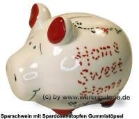 Sparschwein Dekor Design Home Sweet Home wei� Keramik Marke KCG Ma�e ca.: L= 12,5 cm - Bild vergr��ern 