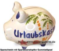 Sparschwein 3D Design Urlaubskasse wei Keramik Marke KCG Mae ca.: L= 12,5 cm - Bild vergrern 