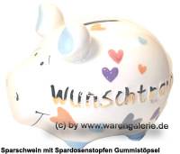 Sparschwein 3D Design Wunschtraum Goldedition wei Keramik Marke KCG Mae ca.: L= 12,5 cm - Bild vergrern 