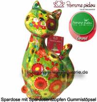 Spardose Spartier Katze Caramel grn Keramik Marke Pomme Pidou Mae ca.: H= 22 cm - Bild vergrern 