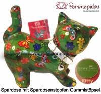 Spardose Spartier Katze Kitty dunkelgrn Keramik Marke Pomme Pidou Mae ca.: L= 19 cm - Bild vergrern 