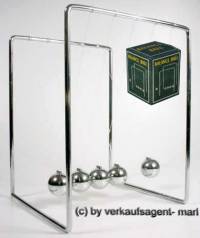  Edelstahl Kugelstopendel Newton's Cradle ein Klassiker der 60er Balance Ball Mae ca.: H= 14 cm - Bild vergrern 