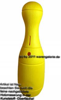 Spardose Kegel gelb Kegelspardose mit Spardosenschloss und Spardosenschlssel Mae ca.: H= 33 cm - Bild vergrern 