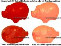 Sparschwein Einfach Kunststoff Variante und Farbe whlen mit oder ohne Schloss Mae ca.: L= 16 cm - Bild vergrern 