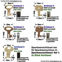 Spardosenschlssel Set 1: 5x Stck Metall- Spardosenschlssel - Bild vergrern 