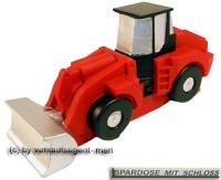 Spardose Bagger Fahrzeug mit Spardosenschloss und Metall- Spardosenschl�ssel Ma�e ca.: L= 18,5 cm - Bild vergr��ern 