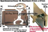 Spardosenschloss 18: Rechteck 1 Stck Mae: 41 mm x 47 mm - Bild vergrern 