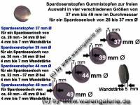 Auswahl verschieden groer Spardosenstopfen Spardosenstpsel Rund in vier Gren 37 mm bis 49 mm  - Bild vergrern 