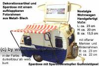 Spardose Dekorationsartikel Nostalgie Wohnwagen dunkelblau alt wei� Metall mit Gummistopfen L: 23 cm - Bild vergr��ern 