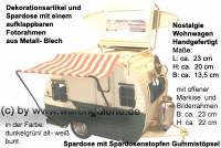 Spardose Dekorationsartikel Nostalgie Wohnwagen dunkelgr�n alt wei� Metall mit Gummistopfen L: 23 cm - Bild vergr��ern 