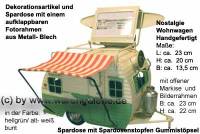 Spardose Dekorationsartikel Nostalgie Wohnwagen hellgr�n alt wei� Metall mit Gummistopfen L: 23 cm - Bild vergr��ern 
