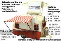 Spardose Dekorationsartikel Nostalgie Wohnwagen orange alt wei Metall mit Gummistopfen L: 23 cm - Bild vergrern 